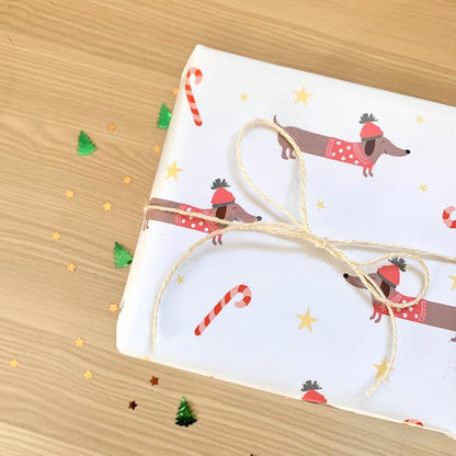 Festive Sausage Dog Gift Wrap
