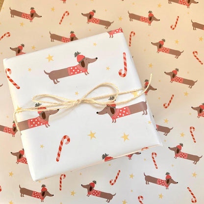 Festive Sausage Dog Gift Wrap